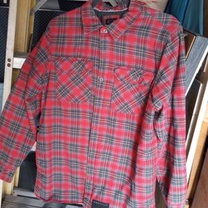 Red Plaid Button-Up Shirt Oakley